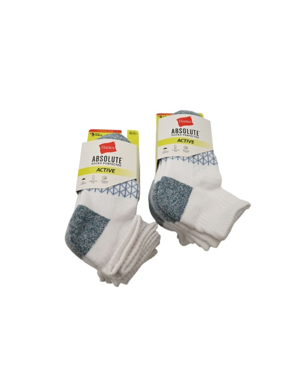 NIP Hanes Lot of 2 5 Pack Absolute Socks Perfected Active Sz M 9-2.5 Ankle